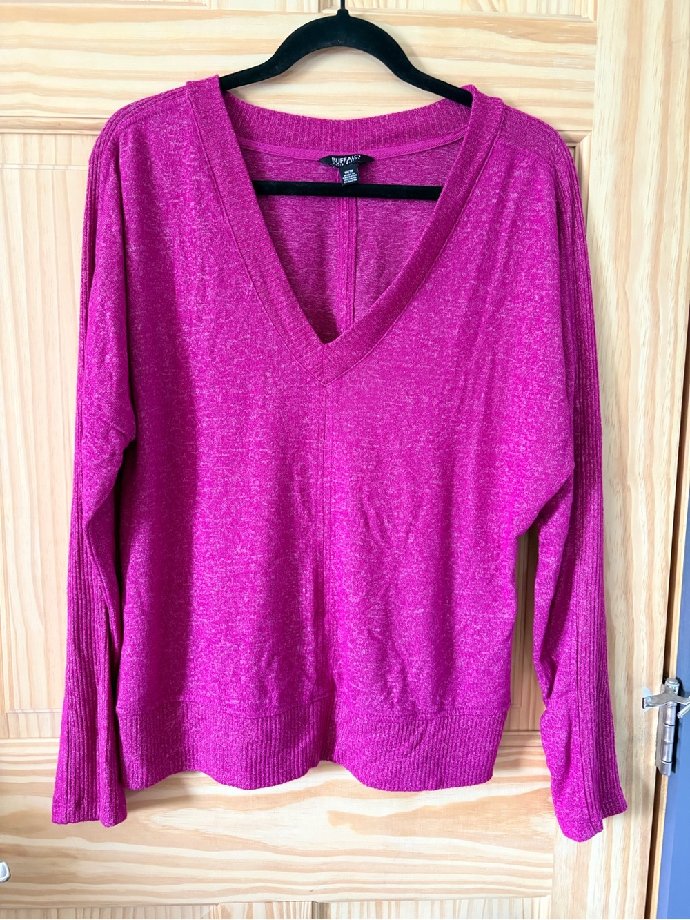 Buffalo David Bitton Fuchsia V-Neck Pullover Sweater